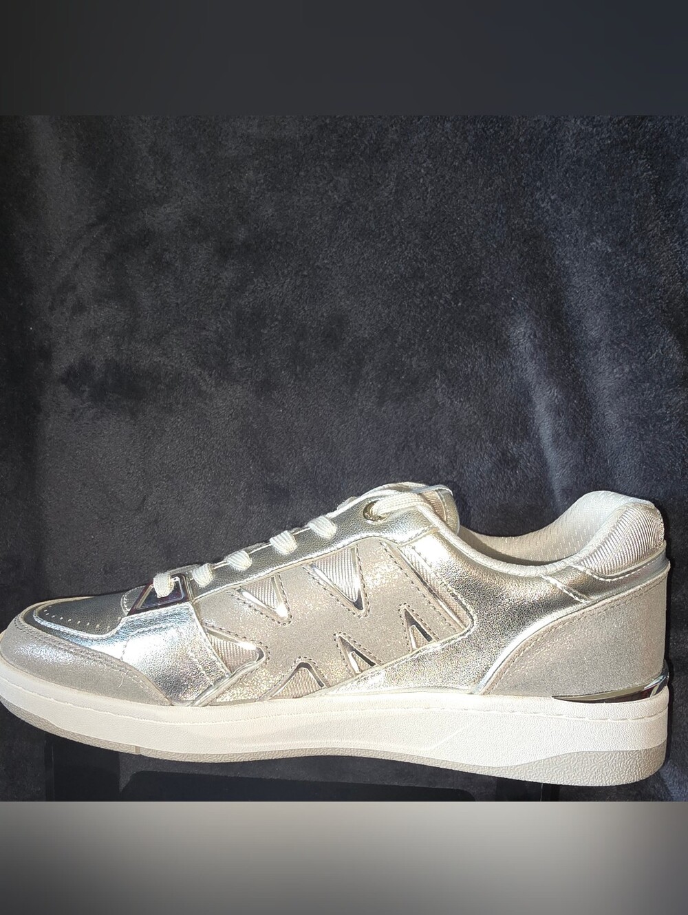 Michael Kors Rebel Metallic Silver Leather Sneakers Women's 10M NIB - Picture 10 of 14